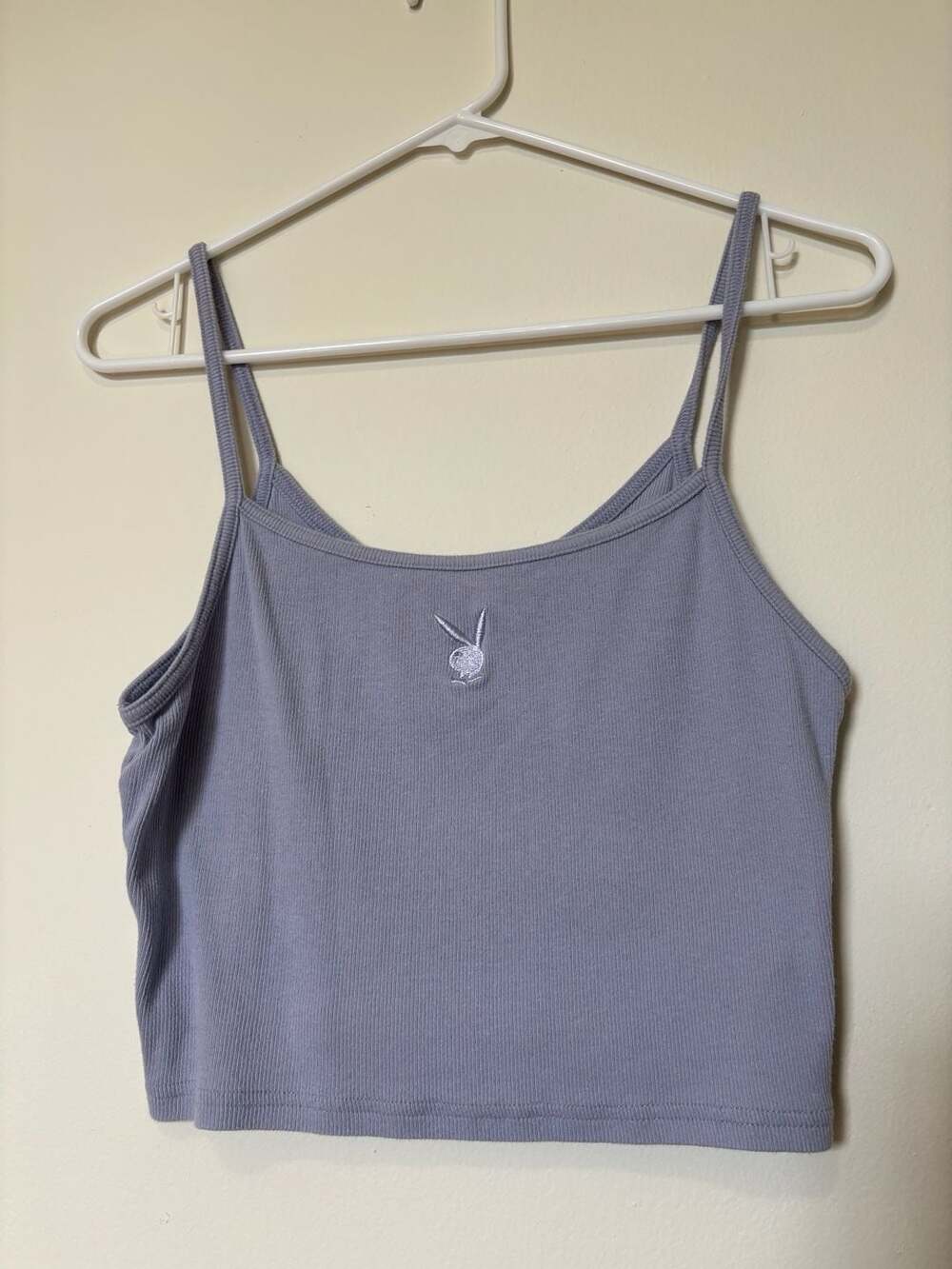 Playboy by PacSun Ribbed Spaghetti Strap Cropped Cami Tank Top